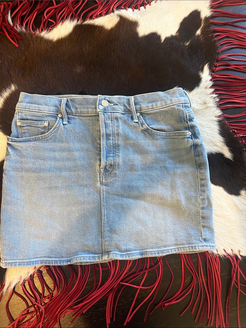 MOTHER Light Blue Denim Mini Skirt